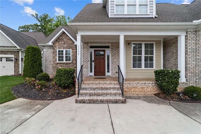 entrance to property with a porch