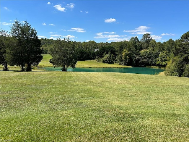 view of yard featuring a water view