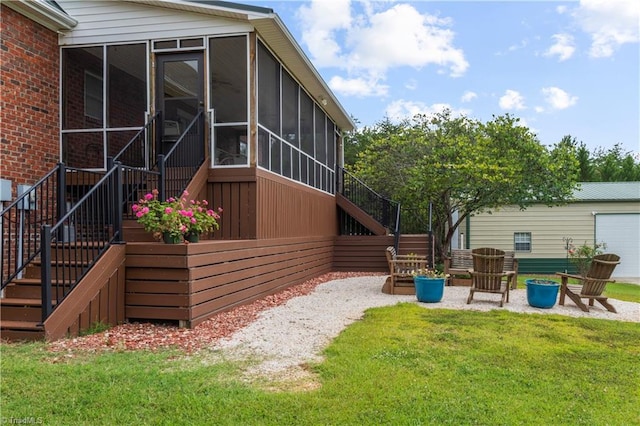 exterior space with a sunroom