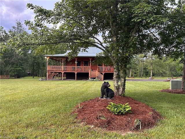 45 Wedgewood Ridge Ln, Fancy Gap, VA 24328 - view of green lawn with stairway and covered porch