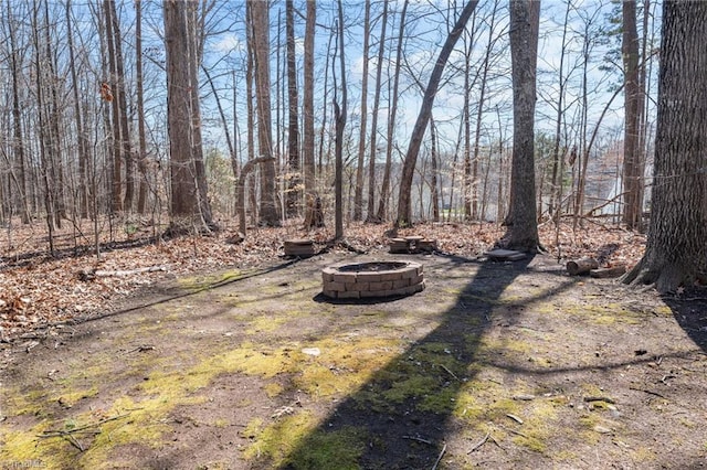 1400 Covered Wagon Rd, Mcleansville, NC 27301 - view of yard with a fire pit