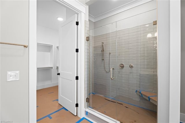 full bathroom with a stall shower