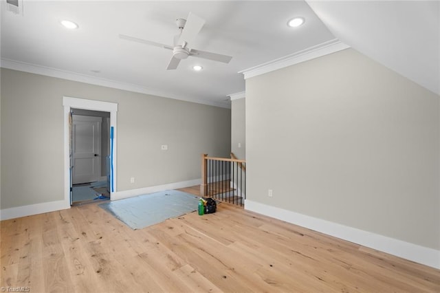 interior space with recessed lighting, visible vents, baseboards, and wood finished floors