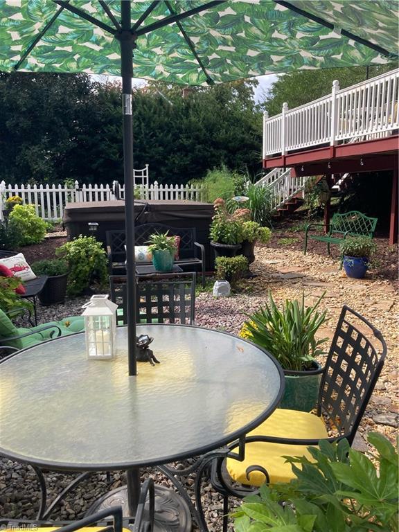 view of patio with a wooden deck