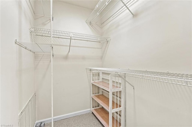 spacious closet with visible vents