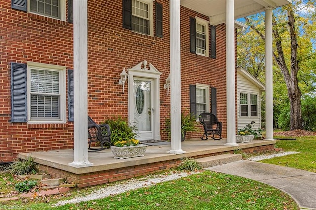 property entrance with a porch