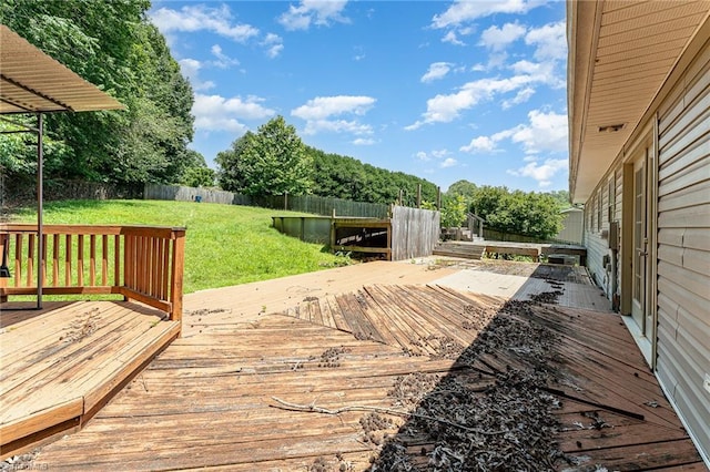 214 Whispering Creek Rd, King, NC 27021 - wooden deck with a fenced backyard