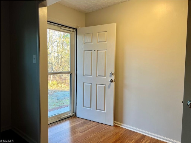 doorway to outside featuring light hardwood / wood-style flooring