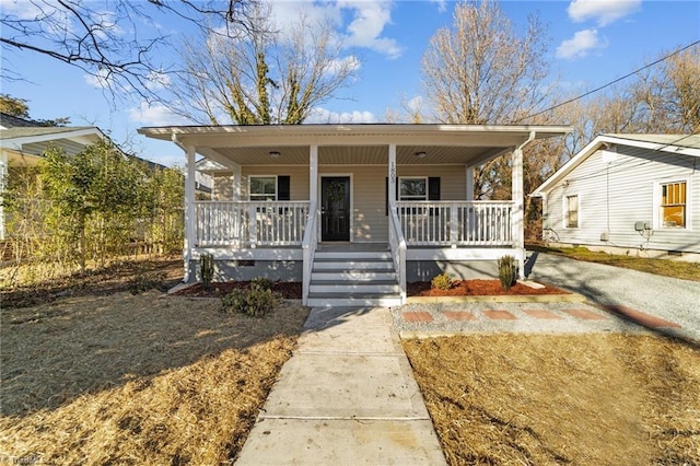 bungalow-style home featuring covered porch