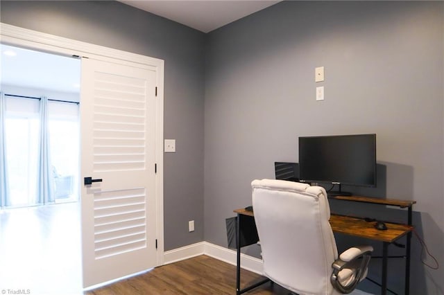 7768 Pinecone Ln, Hickory, NC 28602 - home office featuring dark wood-type flooring and baseboards