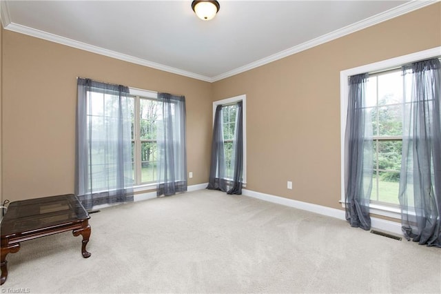 interior space with ornamental molding