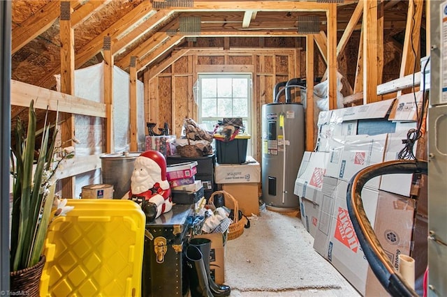 attic with water heater