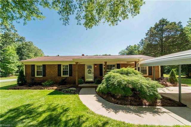 795 Morris Rd, Winston-Salem, NC 27101 - ranch-style home featuring brick siding and a front yard