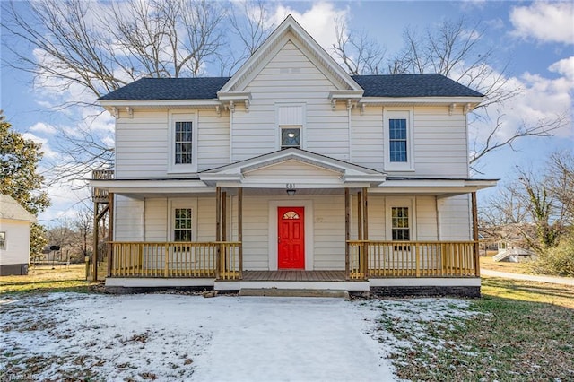 view of front of property featuring a porch