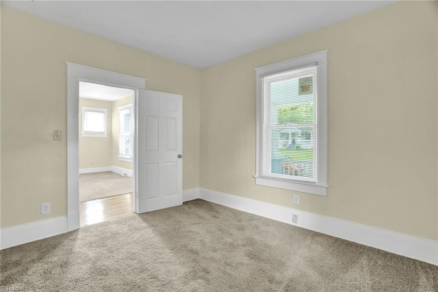 carpeted spare room with a wealth of natural light