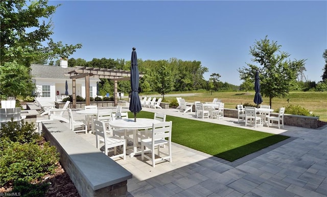 view of patio / terrace featuring a pergola