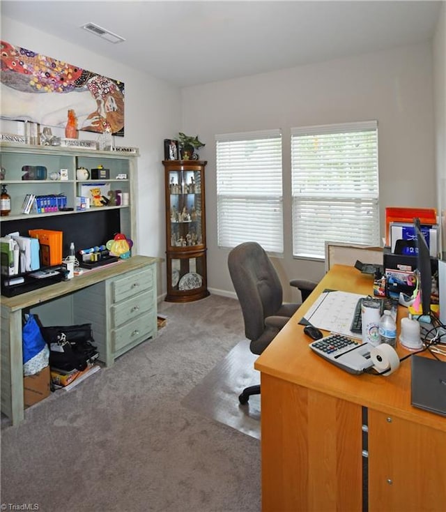 home office with carpet