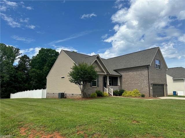 107 Saddlebrook Dr, Advance, NC 27006 - view of front of home with a garage, crawl space, concrete driveway, and brick siding