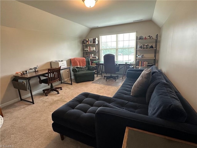 107 Saddlebrook Dr, Advance, NC 27006 - home office with lofted ceiling and carpet flooring