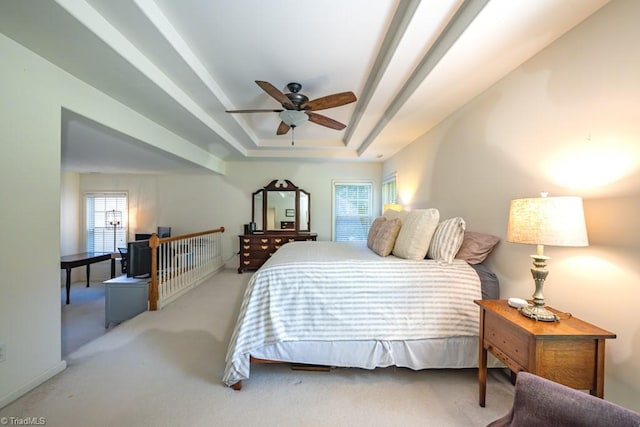 121 Walter Hagen Dr, Mebane, NC 27302 - bedroom featuring multiple windows, carpet floors, and a tray ceiling