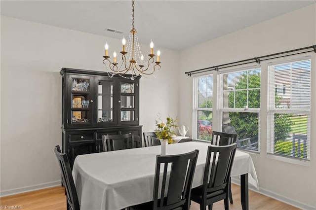 1720 Ridge Bluff Cir, Rural Hall, NC 27045 - dining space featuring a chandelier and light wood-style flooring