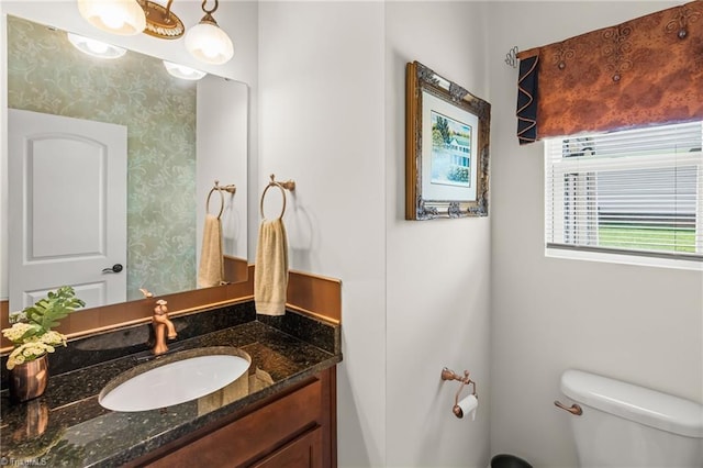 1720 Ridge Bluff Cir, Rural Hall, NC 27045 - half bathroom featuring wallpapered walls and vanity
