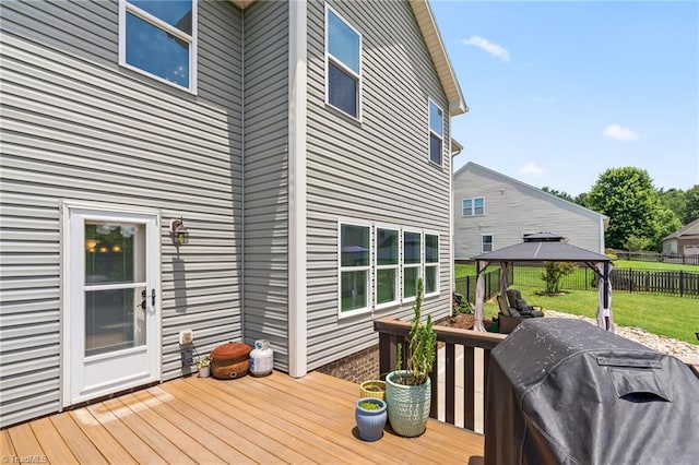 1720 Ridge Bluff Cir, Rural Hall, NC 27045 - wooden deck featuring a gazebo and a grill