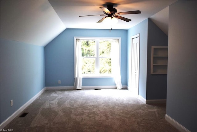 5170 Tabernacle School Rd, Asheboro, NC 27205 - bonus room featuring ceiling fan, carpet, and vaulted ceiling