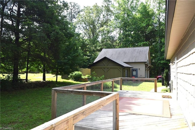 5170 Tabernacle School Rd, Asheboro, NC 27205 - deck featuring a yard and a storage unit