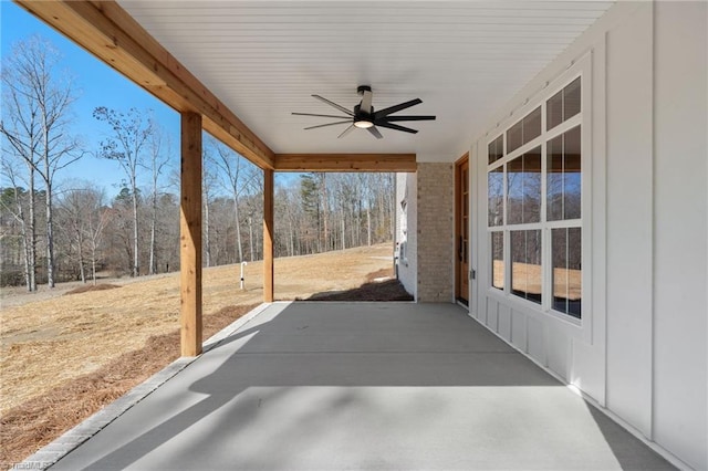 view of patio / terrace with ceiling fan