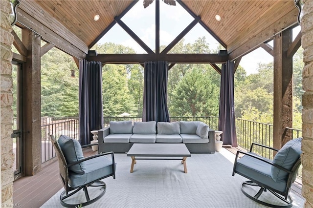 interior space with a gazebo and an outdoor hangout area