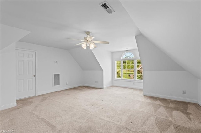 7103 Ludgate Rd, Gibsonville, NC 27249 - additional living space featuring carpet floors, vaulted ceiling, and a ceiling fan