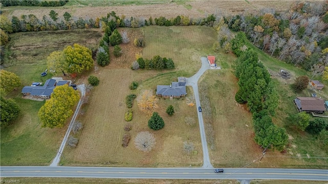 bird's eye view featuring a rural view
