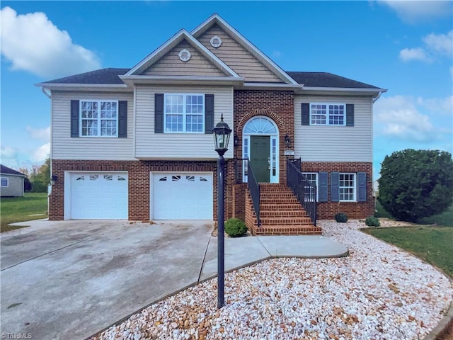 view of front of house with a garage