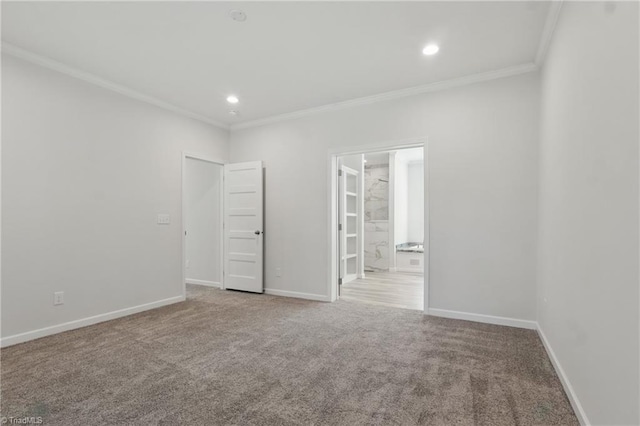 2875 Motsinger Rd, Winston-Salem, NC 27107 - carpeted empty room featuring ornamental molding and recessed lighting