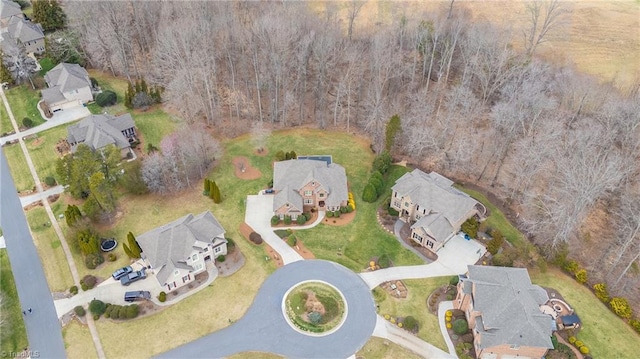 aerial view with a residential view