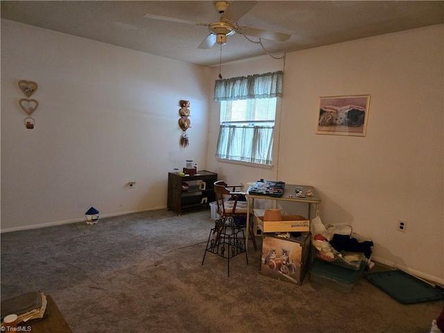 2205 Sunderland Rd Unit 107D, Winston-Salem, NC 27103 - office space featuring ceiling fan, carpet, and baseboards