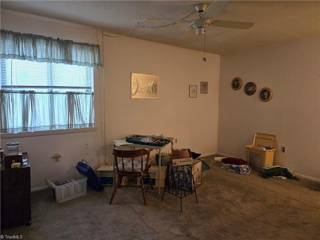2205 Sunderland Rd Unit 107D, Winston-Salem, NC 27103 - carpeted dining area featuring ceiling fan