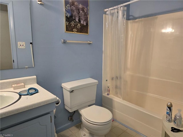 2205 Sunderland Rd Unit 107D, Winston-Salem, NC 27103 - bathroom featuring vanity, toilet, shower / tub combo, and tile patterned flooring