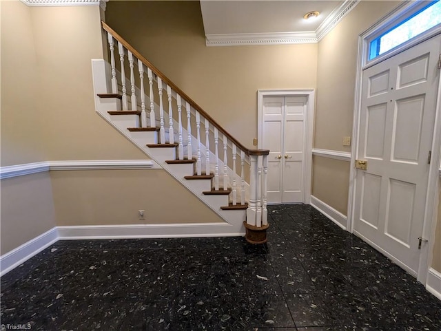 entryway with ornamental molding