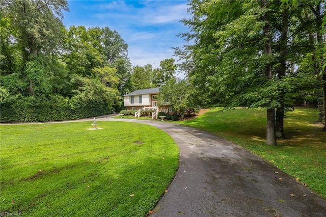 view of front facade with a front lawn