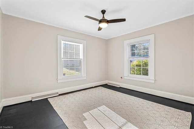 spare room with ceiling fan