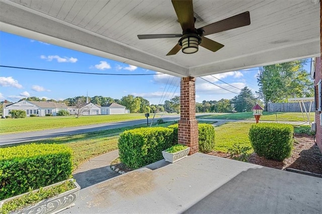 view of patio / terrace with ceiling fan