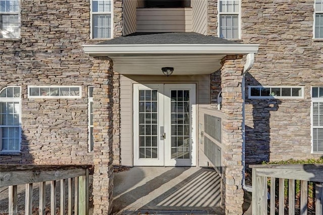 entrance to property with french doors