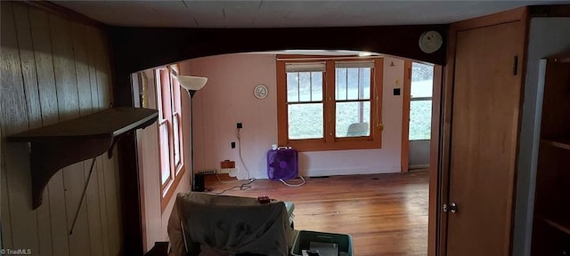 entryway featuring hardwood / wood-style flooring