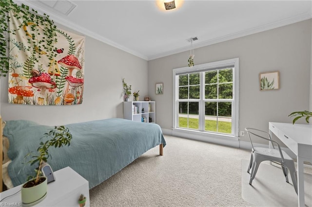8441 Alice Player Dr, Oak Ridge, NC 27310 - carpeted bedroom with crown molding