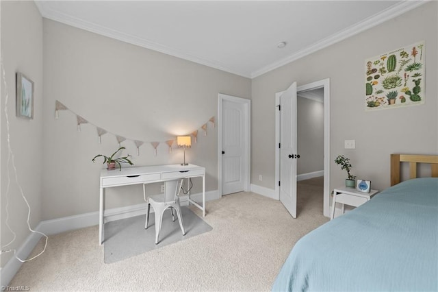 8441 Alice Player Dr, Oak Ridge, NC 27310 - bedroom featuring light carpet, crown molding, and baseboards