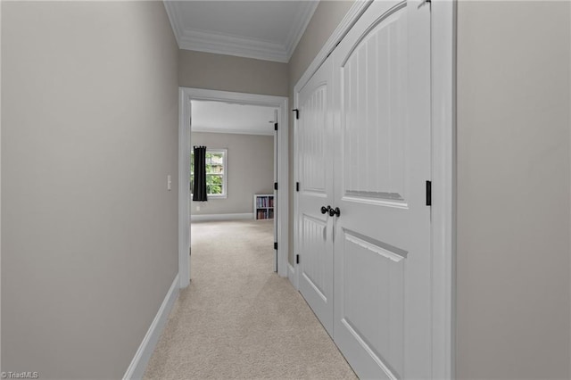 8441 Alice Player Dr, Oak Ridge, NC 27310 - hallway featuring crown molding, carpet, and baseboards