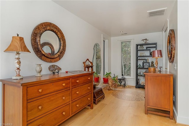 interior space with light hardwood / wood-style flooring