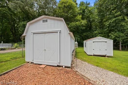 1630 Ploughboy Ln, Winston-Salem, NC 27103 - view of shed featuring view of scattered trees